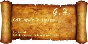 Gáspár Helga névjegykártya